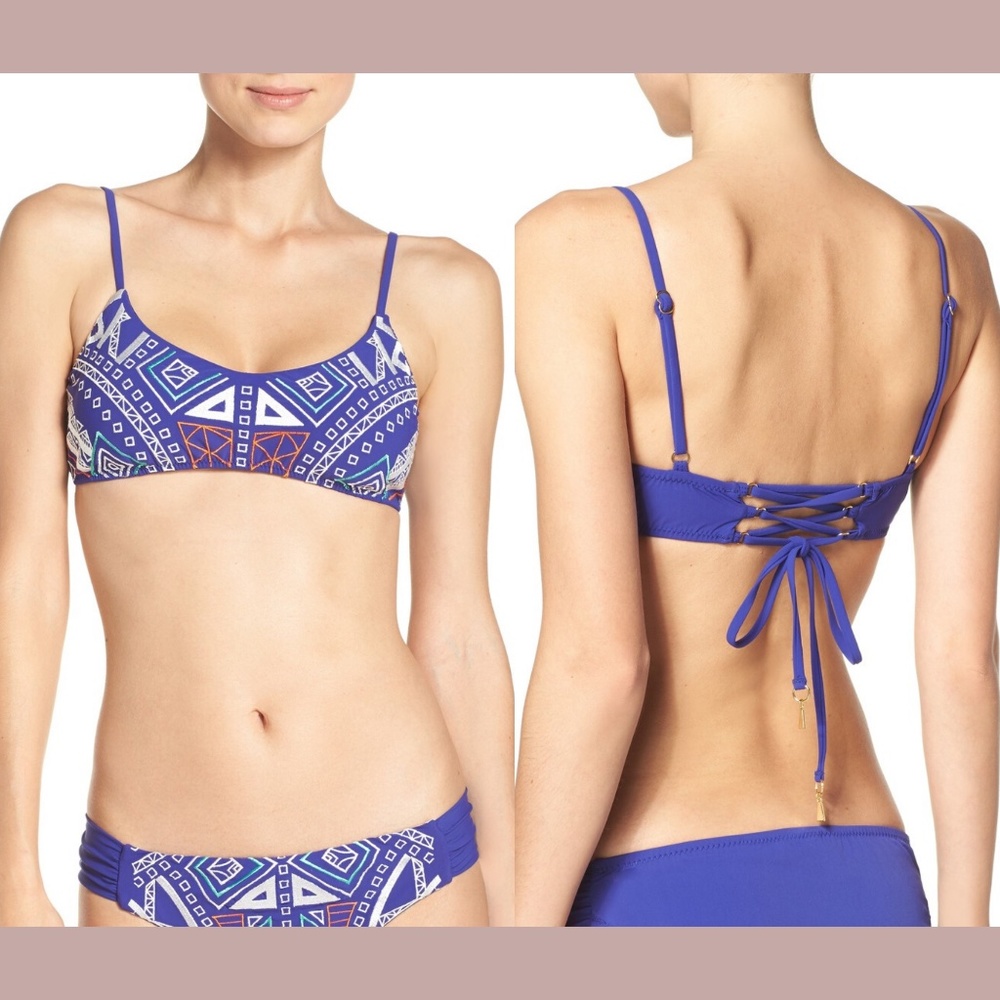 NWT Trina Turk Jakarta Bali Embroidered Bralette Bikini Top‎ [SZ 4 ]